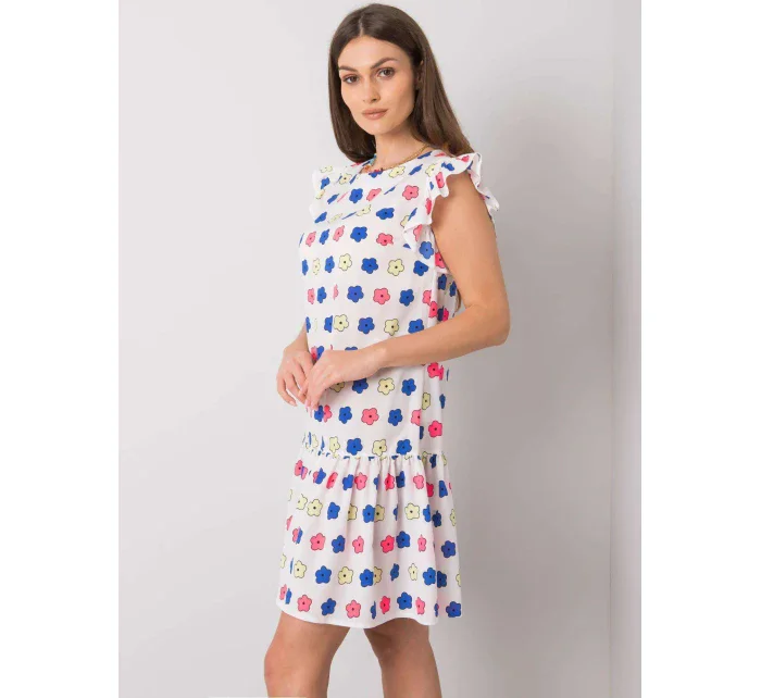 Šaty LK SK 506950.02P bílá a modrá