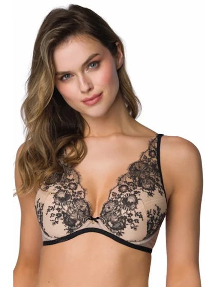 Dámská podprsenka Frances model 21817736 Béžová s černou - Mat