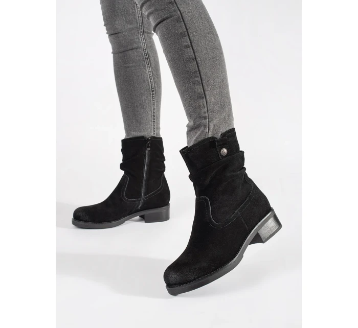 Krásné dámské  kotníčkové boty černé Obcas