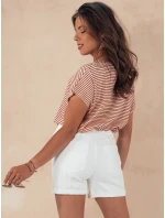 Dámské šortky BEACH VIBE white FashionStreet SY0389 Dámské šortky BEACH VIBE white FashionStreet SY0389