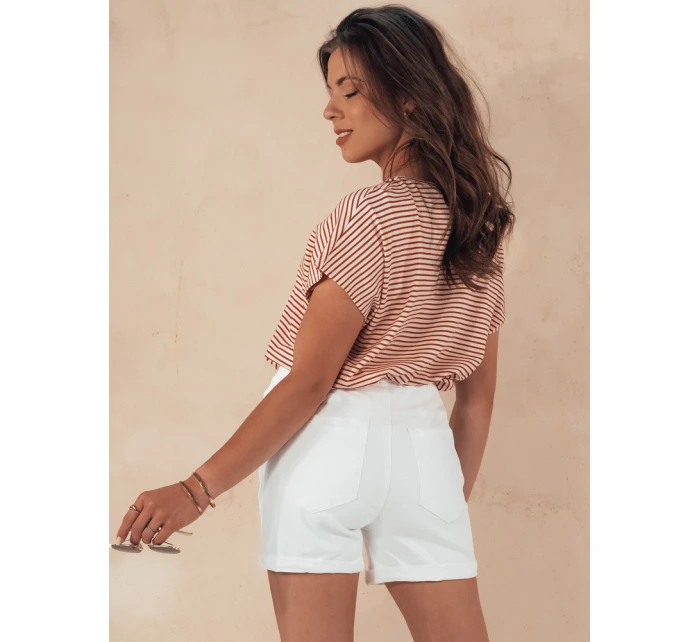 Dámské šortky BEACH VIBE white FashionStreet SY0389 Dámské šortky BEACH VIBE white FashionStreet SY0389