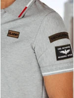 Pánská polokošile s nášivkami šedá FashionStreet PX0633