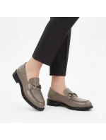 Dámské kožené polobotky mokasíny béžové model 22015081 - VINCEZA