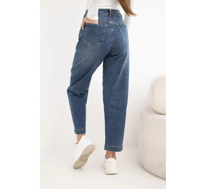 Dámské džíny s širokými nohavicemi a vysokým pasem M.Sara modré