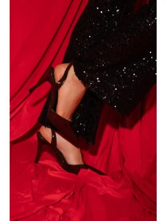 Lakované lodičky s odhalenou patou černé Laretta