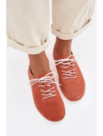 Dámské polobotky z přírodního semiše S.Barski LR61-7080 Oranžové
