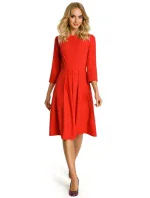 M335 Šaty se skládaným sklady vpředu - červené M335 Šaty se skládaným sklady vpředu - červené