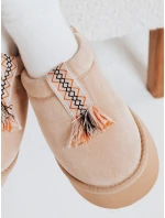 Dámské zateplené žabky light beige FashionStreet ZY1300