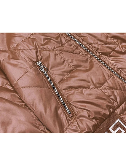 Dámská bunda typu "bomber" v karamelové barvě model 18035496 - S'WEST Dámská bunda typu "bomber" v karamelové barvě model 18035496 - S'WEST