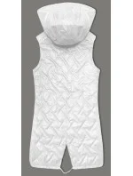 Bílá dámská prošívaná vesta s kapucí model 20970120 - S'WEST