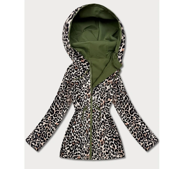 Dwustronna kurtka parka Goodlookin zielona panterka (KK60424-2#)