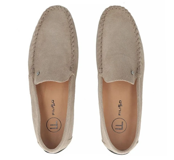 Pánské kožené mokasíny polobotky béžovéFilippo MP923