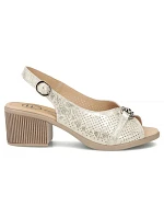 Dámské kožené sandály na klínku zlaté Filippo model 22135987