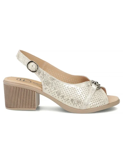 Dámské kožené sandály na klínku zlaté Filippo model 22135987