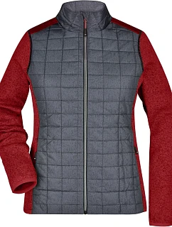 Daiber JN 741 Dámská pletená hybridní bunda 02.0741 red melange/anthracite melange