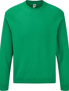 Fruit of the Loom Classic Raglan Sweat Raglánová mikina 16.2216 retro heather green