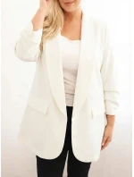 Dámská sako Plus Size elegantní ecru