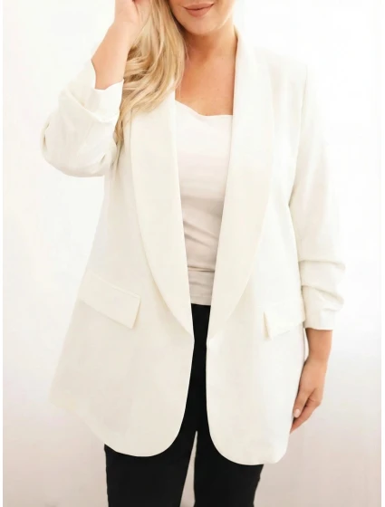 Dámská sako Plus Size elegantní ecru