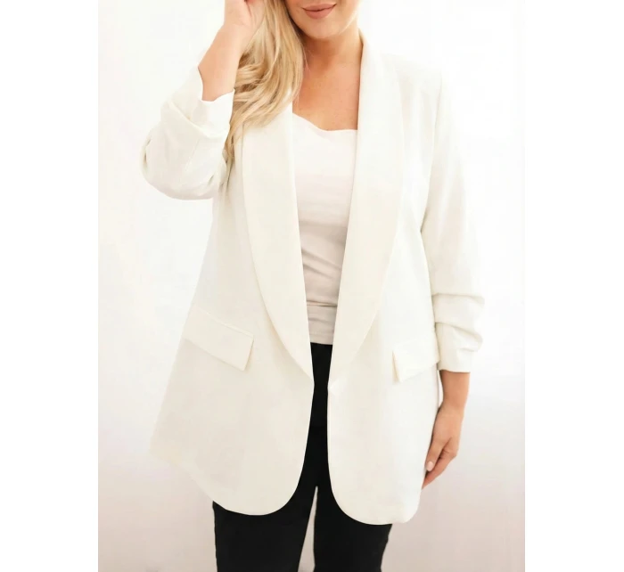 Dámská sako Plus Size elegantní ecru