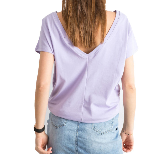 Tričko s výstřihem na zádech, světle fialové