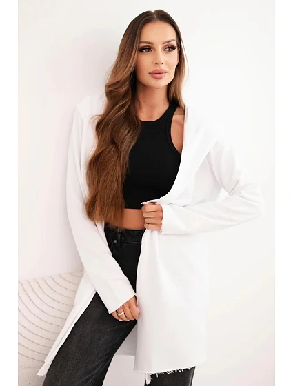 Dámský svetr bez zapínání 35687 bílý - Kesi