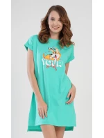 Dámská noční košile s krátkým rukávem Love model 17360693 - Vienetta Dámská noční košile s krátkým rukávem Love model 17360693 - Vienetta