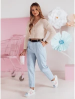 Dámské kalhoty s páskem SOFELIA modré FashionStreet UY2504