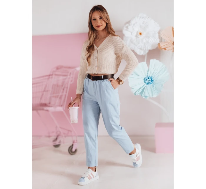 Dámské kalhoty s páskem SOFELIA modré FashionStreet UY2504