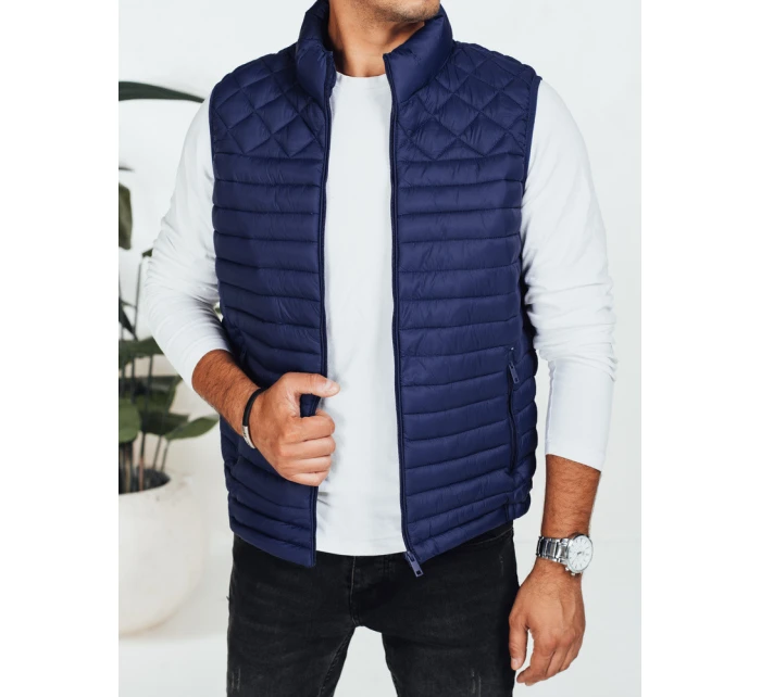 Pánská prošívaná tmavě modrá vesta FashionStreet TX5077 Pánská prošívaná tmavě modrá vesta FashionStreet TX5077