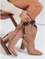 Dámské semišové kovbojské boty béžové FashionStreet ZY1195