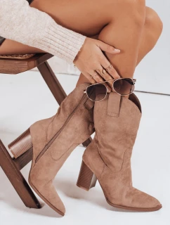 Dámské semišové kovbojské boty béžové FashionStreet ZY1195