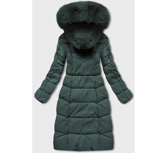 Dlouhá zelená klasická dámská zimní bunda model 21244092 - S'WEST