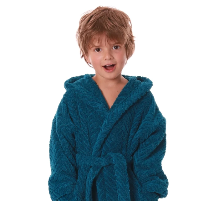 Dětský župan Athena s kapucí 3116 petrolejová - Vestis Dětský župan Athena s kapucí 3116 petrolejová - Vestis