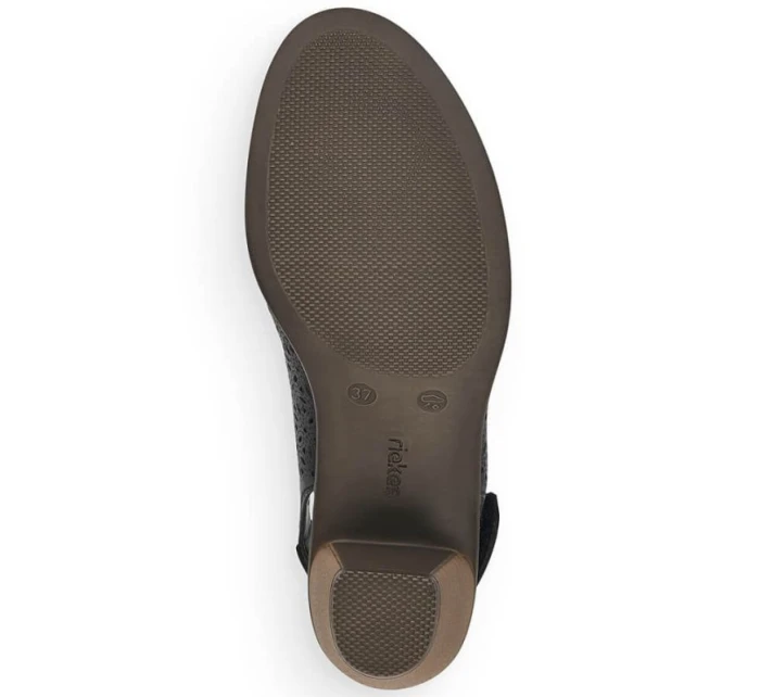 Dámské pohodlné kožené sandály na podpatku model 22021681 - Rieker