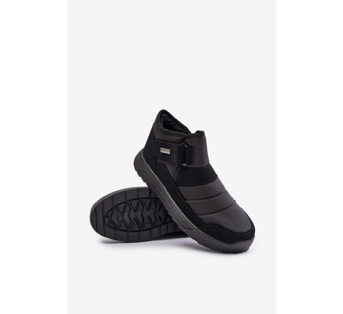 Zateplené pánské zimní boty sněhule černé Progress PROGJ-22-153