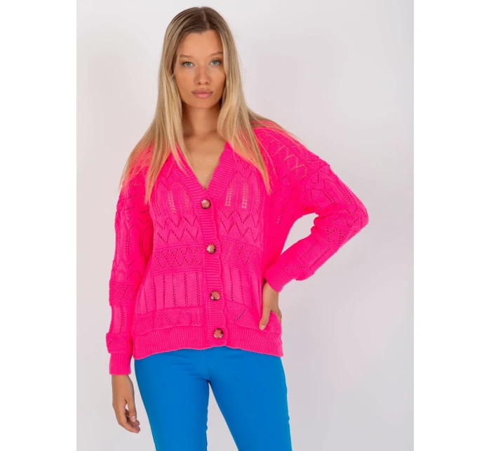 Dámský svetr LC SW 8022  fluo růžový