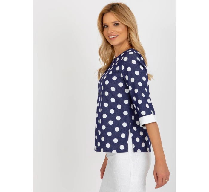 Bluzka LK BZ model 21393001 ciemny niebieski - FPrice Bluzka LK BZ model 21393001 ciemny niebieski - FPrice