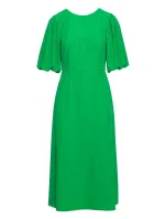 S399 Šaty s puff rukávy - zelené