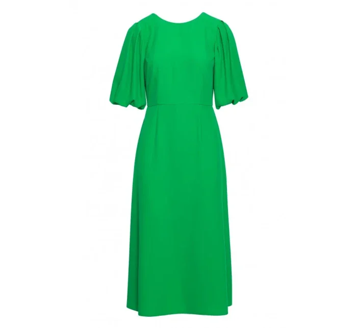S399 Šaty s puff rukávy - zelené