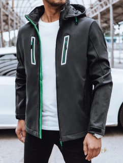 Pánská softshellová bunda s kapucí tmavě šedá FashionStreet TX4475