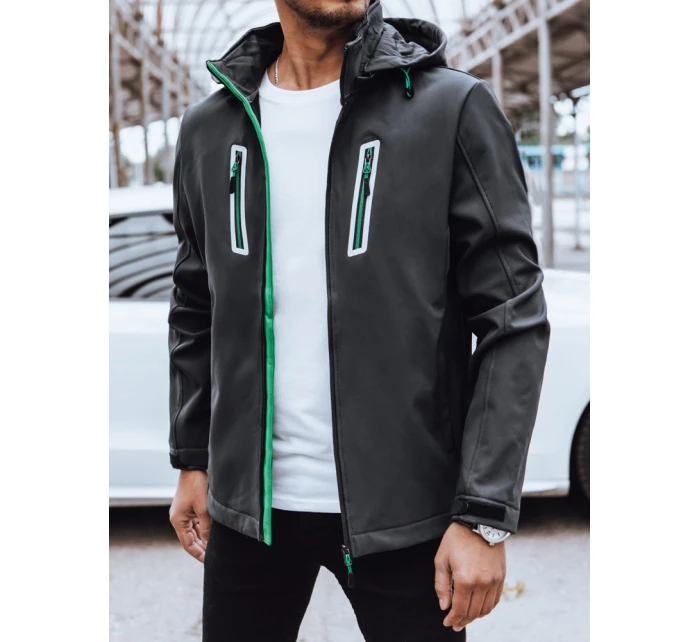 Pánská softshellová bunda s kapucí tmavě šedá Dstreet TX4475