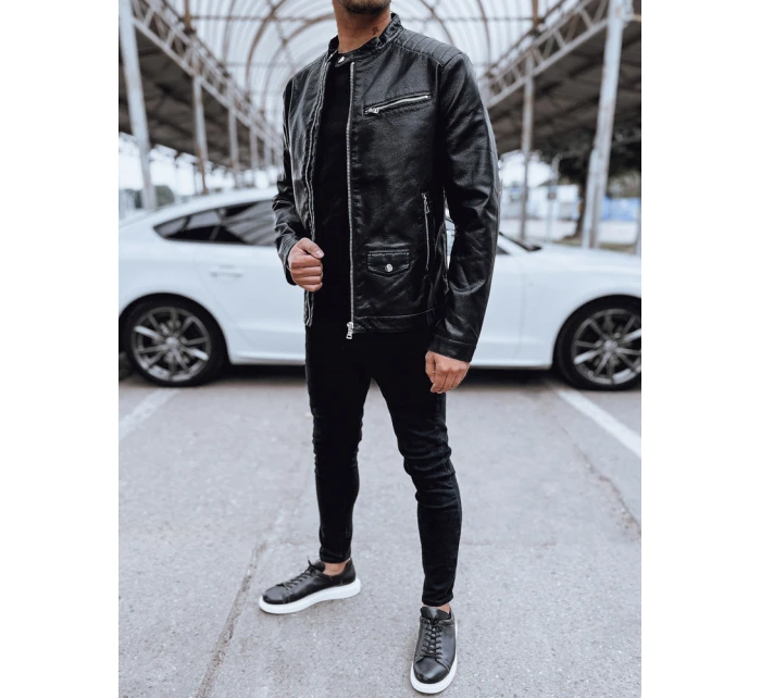 Pánská kožená bunda černá FashionStreet TX4711 Pánská kožená bunda černá FashionStreet TX4711