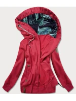 Červená dámská mikina s ozdobnou kapucí model 21292053 - LHD