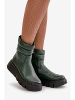 Dámské Kožené Boty Na Zip Zateplené  model 21669344 - Zazoo