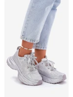 Dámské tenisky zdobené krystaly stříbrné Porrot Dámské tenisky zdobené krystaly stříbrné Porrot