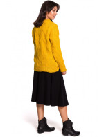BK038 Plisovaný pletený svetr - medový