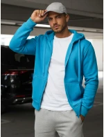 Pánská mikina s kapucí světle modrá Dstreet model 21962545 - FashionStreet