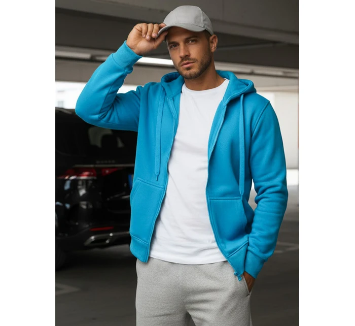 Pánská mikina s kapucí světle modrá Dstreet model 21962545 - FashionStreet