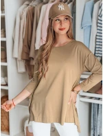 Dámská máslová halenka oversize s přívěskem COMFILA tmavě hnědá FashionStreet RY2789