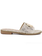 Dámské zlaté kožené žabky S.Barski KV61-6034